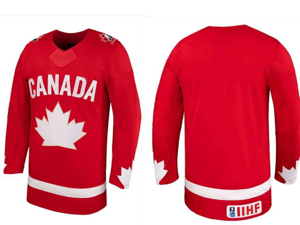 Mens Team Canada Adult Red Blank Jersey Dzhi