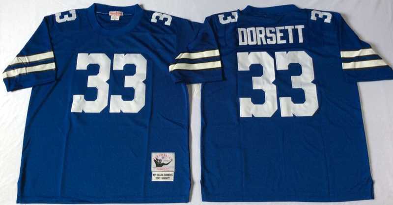 Mens Dallas Cowboys #33 Tony Dorsett Blue Throwback Stitched Football Jersey->dallas cowboys->NFL Jersey