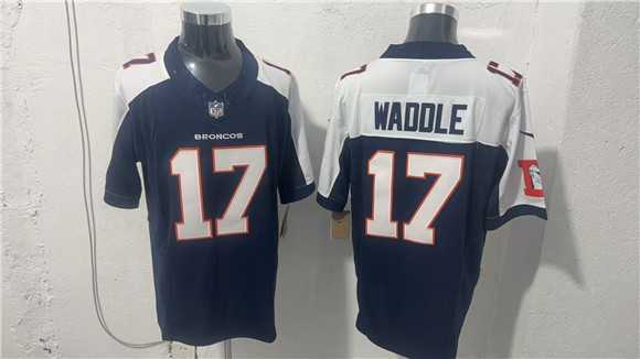 Mens Denver Broncos #17 Jaylen Waddle Navy White 2026 Vapor Limited Stitched Jersey->denver broncos->NFL Jersey