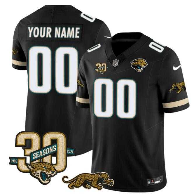 Mens Jacksonville Jaguars Active Player Custom Black F.U.S.E. With 30th Seasons Patch Vapor Limited Stitched Jersey->customized nfl jersey->Custom Jersey