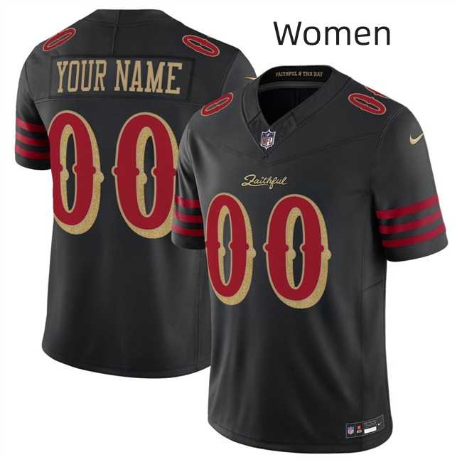 Womens San Francisco 49ers Active Player Custom Black 2025 F.U.S.E. Rivalries Vapor Limited Stitched Jersey->customized nfl jersey->Custom Jersey