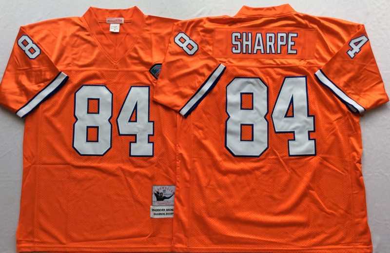 Men%27s Denver Broncos #84 Shannon Sharpe Orange Throwback Stitched Football Jersey->detroit lions->NFL Jersey