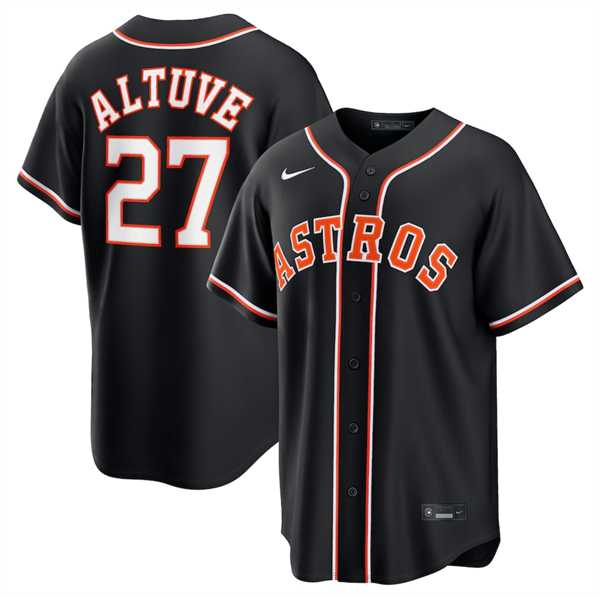 Men%27s Houston Astros #27 Jose Altuve 2026 Black Out Stitched Jersey Dzhi->kansas city royals->MLB Jersey