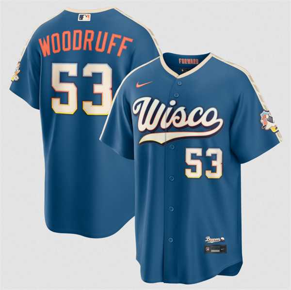 Mens Milwaukee Brewers #53 Brandon Woodruff Mineral Blue 2026 City Connect Stadium Stitched Stitched Jersey Dzhi->milwaukee brewers->MLB Jersey