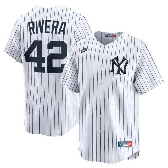 Mens New York Yankees #42 Mariano Rivera White Home Limited Stitched Jersey Dzhi->new york yankees->MLB Jersey