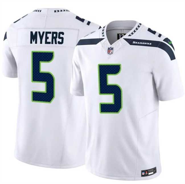 Men%27s Seattle Seahawks #5 Jason Myers White 2025 F.U.S.E. Vapor Untouchable Limited Stitched Jersey Dzhi->seattle seahawks->NFL Jersey