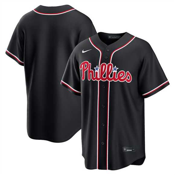 Men%27s Philadelphia Phillies Blank Fashion Black Out Stitched Jersey Dzhi->philadelphia phillies->MLB Jersey