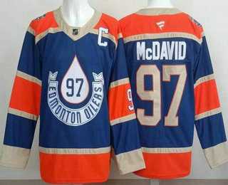 Men%27s Edmonton Oilers #97 Connor McDavid Blue Heritage Classic Authentic Jersey->edmonton oilers->NHL Jersey