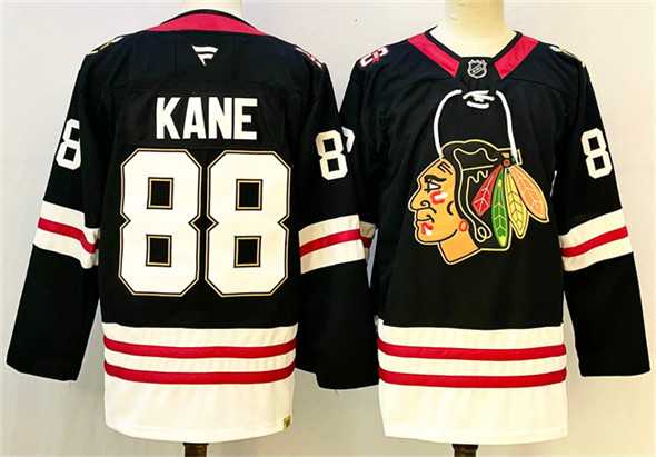 Mens Chicago Blackhawks #88 Patrick Kane Black Stitched Hockey Jersey->chicago blackhawks->NHL Jersey