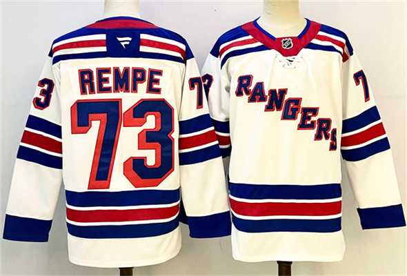 Mens New York Rangers #73 Matt Rempe White 2024-25 Away Stitched Hockey Jersey->new york rangers->NHL Jersey