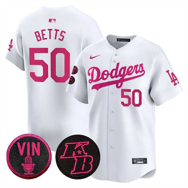 Mens Los Angeles Dodgers #50 Mookie Betts White 2026 Mothers Day Vapor Premier Limited Stitched Jersey Dzhi->los angeles dodgers->MLB Jersey