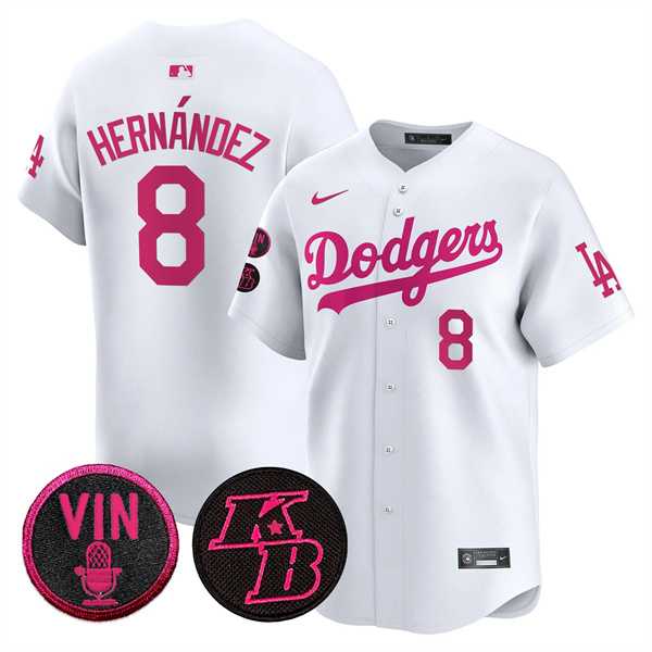 Mens Los Angeles Dodgers #8 Enrique Hernandez White 2026 Mothers Day Vapor Premier Limited Stitched Jersey Dzhi->los angeles dodgers->MLB Jersey