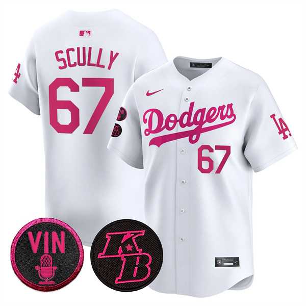 Mens Los Angeles Dodgers #67 Vin Scully White 2026 Mothers Day Vapor Premier Limited Stitched Jersey Dzhi->los angeles dodgers->MLB Jersey