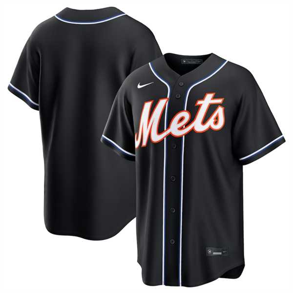 Mens New York Mets Blank 2026 Black Out Stitched Jersey Dzhi->new york mets->MLB Jersey