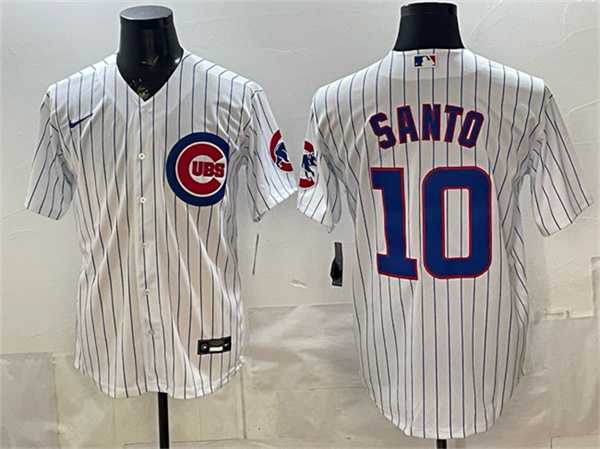 Mens Chicago Cubs #10 Ron Santo White Cool Base Stitched Jersey->chicago cubs->MLB Jersey