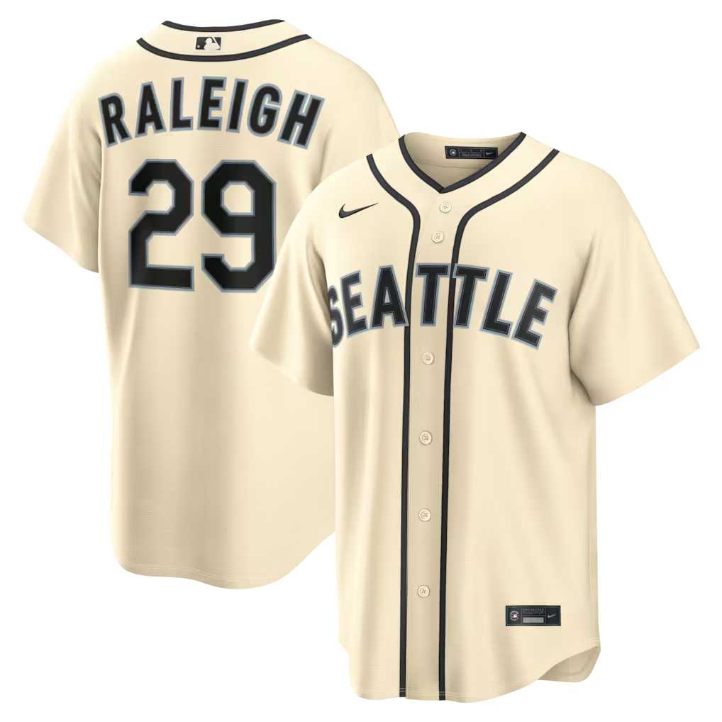 Men%27s Seattle Mariners #29 Cal Raleigh Cream Nike Alternate Jersey Dzhi->seattle mariners->MLB Jersey