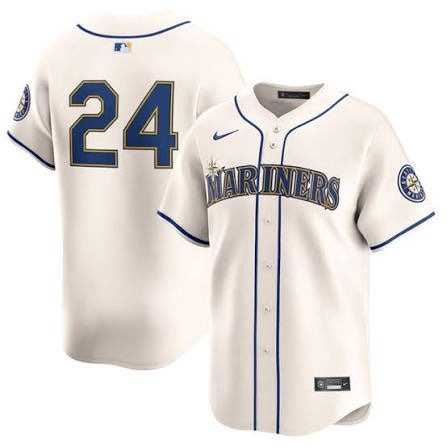 Men%27s Seattle Mariners #24 Ken Griffey Jr. Cream Cool Base Jersey Dzhi->san francisco giants->MLB Jersey