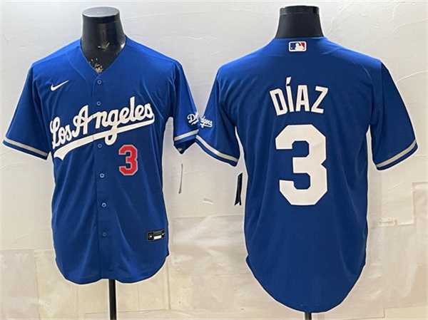 Mens Los Angeles Dodgers #3 Edwin Diaz Royal Alternate Stadium Stitched Jersey->los angeles dodgers->MLB Jersey
