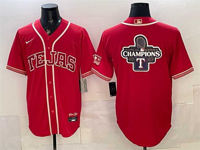 Men%27s Texas Rangers Team Big Logo Red 2026 City Connect Stadium Stitched Jerseys Dzhi->texas rangers->MLB Jersey