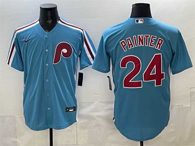 Men%27s Philadelphia Phillies #24 Andrew Painter Blue Cool Base Stitched Jersey->new york mets->MLB Jersey