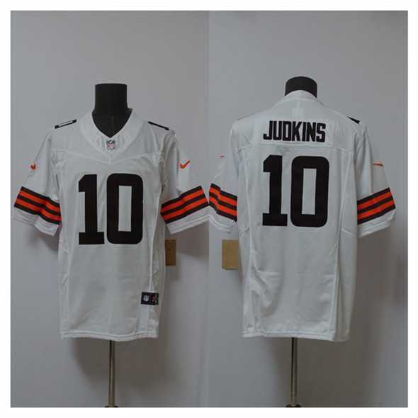 Mens Cleveland Browns #10 Quinshon Judkins White 2025 Draft F.U.S.E. Vapor Limited Stitched Jersey->cleveland browns->NFL Jersey