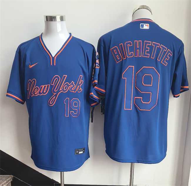 Mens New York Mets #19 Bo Bichette Blue Stitched Jersey->new york mets->MLB Jersey
