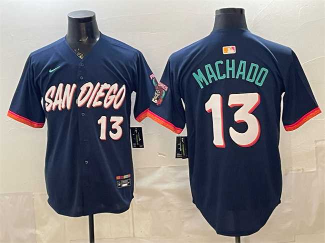 Mens San Diego Padres #13 Manny Machado Obsidian 2026 City Connect Limited Stitched Jersey->san diego padres->MLB Jersey