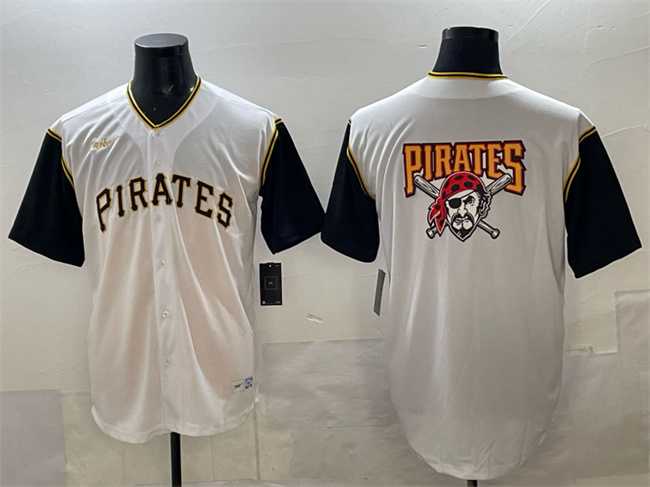 Men%27s Pittsburgh Pirates Team Big Logo White Cool Base Stitched Jersey->san diego padres->MLB Jersey