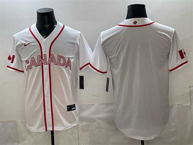 Mens Canada Blank White 2026 World Baseball Classic Home Stadium Stitched Jersey->2026 world baseball classic->MLB Jersey