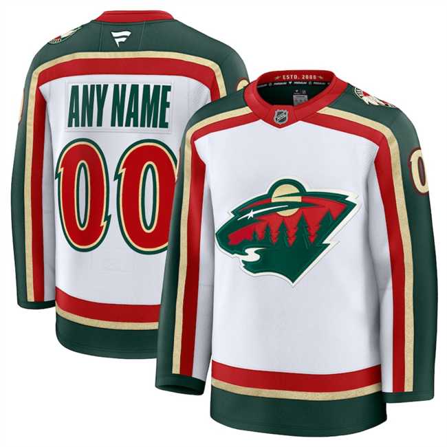 Mens Minnesota Wild Custom White 2025 25th Anniversary Hockey Jersey->customized nhl jersey->Custom Jersey