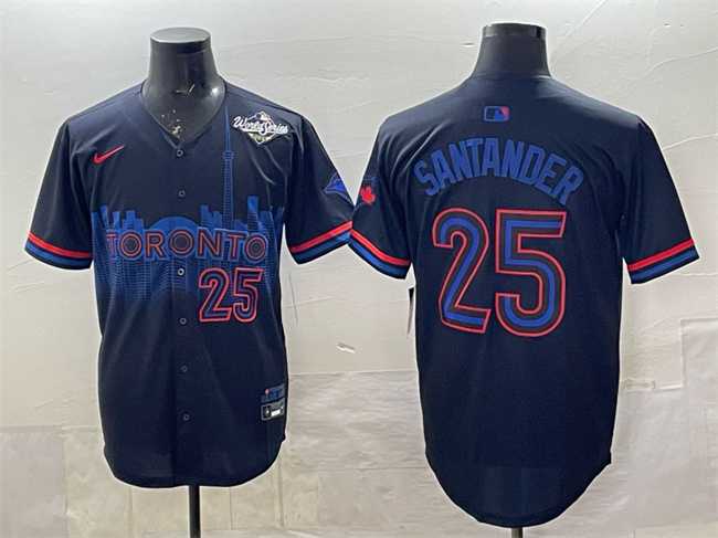 Mens Toronto Blue Jays #25 Anthony Santander Navy 2025 World Series City Connect Limited Stitched Jersey->toronto blue jays->MLB Jersey