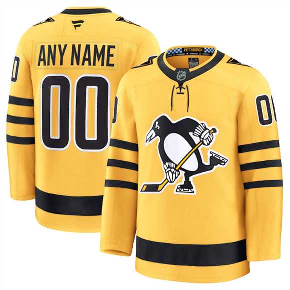 Men%27s Pittsburgh Penguins Active Player Custom Gold 2025 Alternate Stitched Hockey Jersey->customized nhl jersey->Custom Jersey