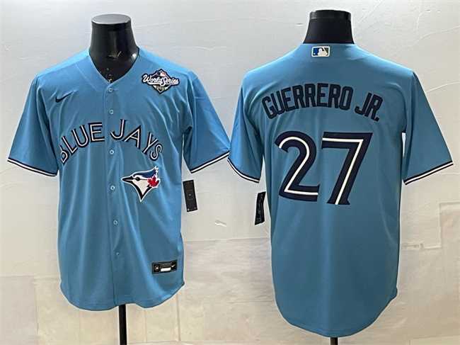 Mens Toronto Blue Jays #27 Vladimir Guerrero Jr. Blue 2025 World Series Cool Base Stitched Jersey->toronto blue jays->MLB Jersey
