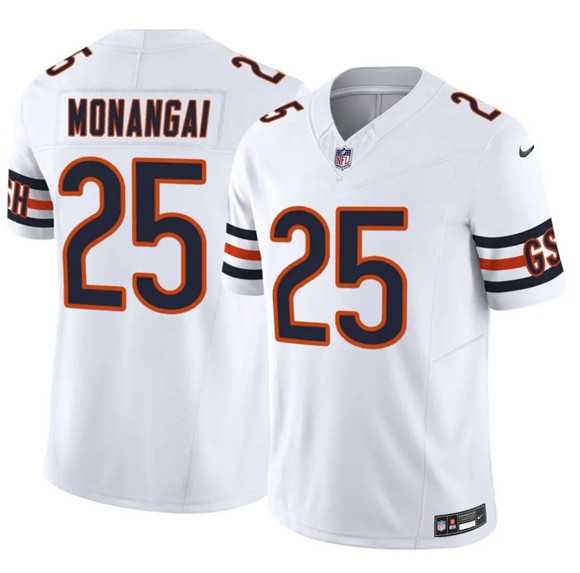 Mens Chicago Bears #25 Kyle Monangai White 2025 F.U.S.E. Vapor Untouchable Limited Stitched Jersey Dzhi->chicago bears->NFL Jersey