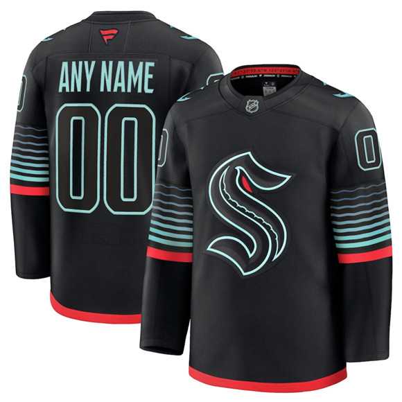 Men%27s Seattle Kraken Active Player Custom Black Alternate Stitched Hockey Jersey->customized nfl jersey->Custom Jersey