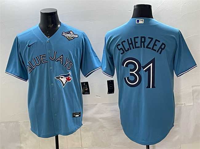 Mens Toronto Blue Jays #31 Max Scherzer Blue 2025 World Series Cool Base Stitched Jersey->toronto blue jays->MLB Jersey