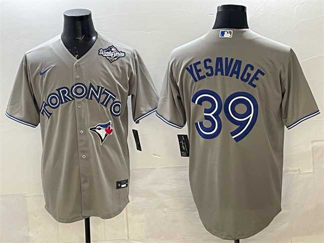 Mens Toronto Blue Jays #39 Trey Yesavage Gray 2025 World Series Cool Base Stitched Jersey->toronto blue jays->MLB Jersey