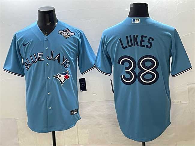 Mens Toronto Blue Jays #38 Nathan Lukes Blue 2025 World Series Cool Base Stitched Jersey->toronto blue jays->MLB Jersey