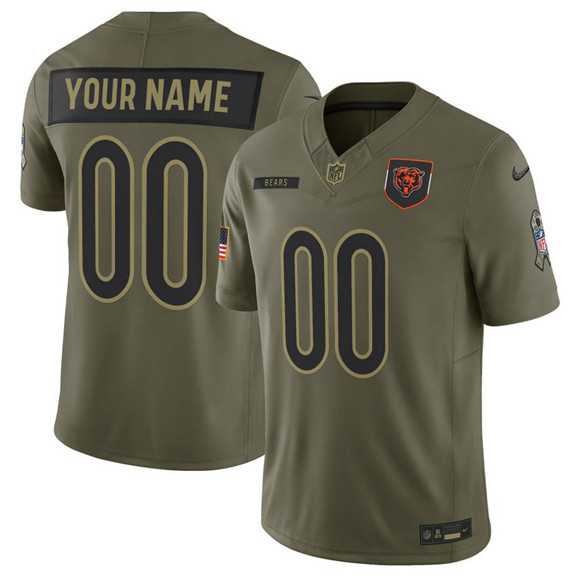 Mens Chicago Bears Active Player Custom Olive 2025 F.U.S.E. Salute to Service Limited Stitched Jersey->customized nfl jersey->Custom Jersey