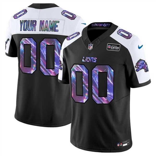 Mens Detroit Lions Active Player Custom Black Alternate 2025 Crucial Catch F.U.S.E. Vapor Limited Stitched Jersey->customized nfl jersey->Custom Jersey