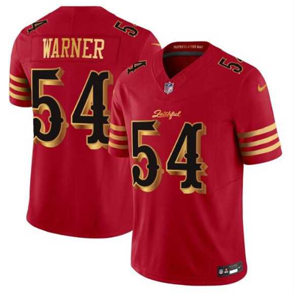 Mens San Francisco 49ers #54 Fred Warner Red Gold 2025 F.U.S.E. Rivalries Vapor Limited Stitched Jersey Dzhi->san francisco 49ers->NFL Jersey
