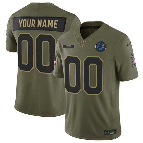 Mens Indianapolis Colts Active Player Custom Olive 2025 F.U.S.E. Salute to Service Limited Stitched Jersey->customized nfl jersey->Custom Jersey