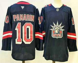 Mens New York Rangers #10 Artemi Panarin Navy Reverse Retro Authentic Jersey->new york rangers->NHL Jersey