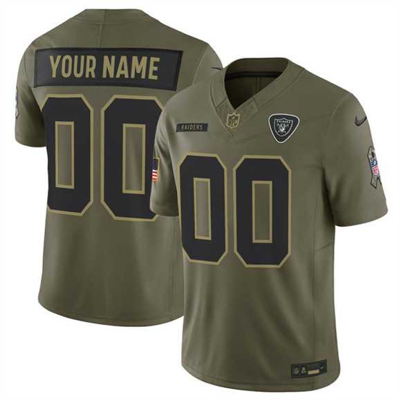 Mens Las Vegas Raiders Active Player Custom Olive 2025 F.U.S.E. Salute to Service Limited Stitched Jersey->customized nfl jersey->Custom Jersey