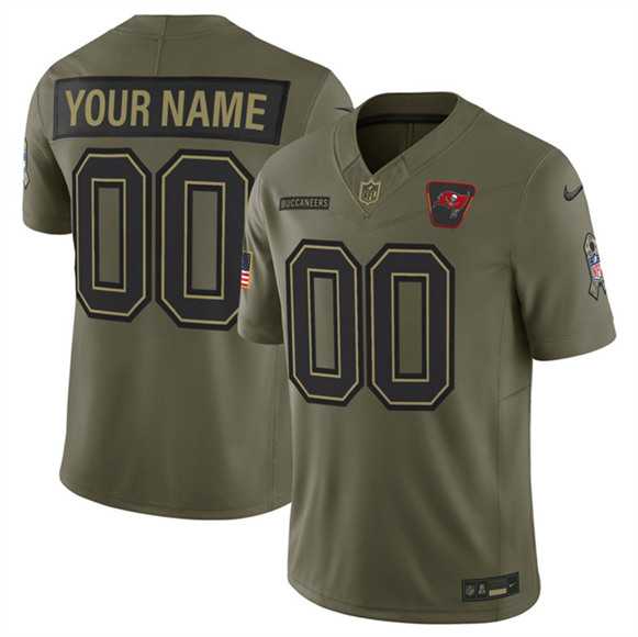 Mens Tampa Bay Buccaneers Active Player Custom Olive 2025 F.U.S.E. Salute to Service Limited Stitched Jersey->customized nfl jersey->Custom Jersey