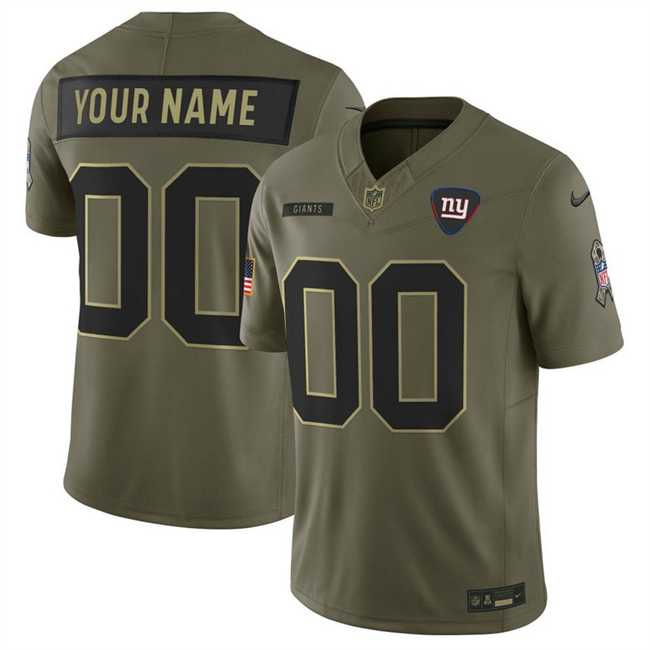 Mens New York Giants Active Player Custom Olive 2025 F.U.S.E. Salute to Service Limited Stitched Jersey->customized nfl jersey->Custom Jersey