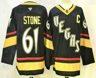 Men%27s Vegas Golden Knights #61 Mark Stone Black Reverse Retro Authentic Jersey->vegas golden knights->NHL Jersey
