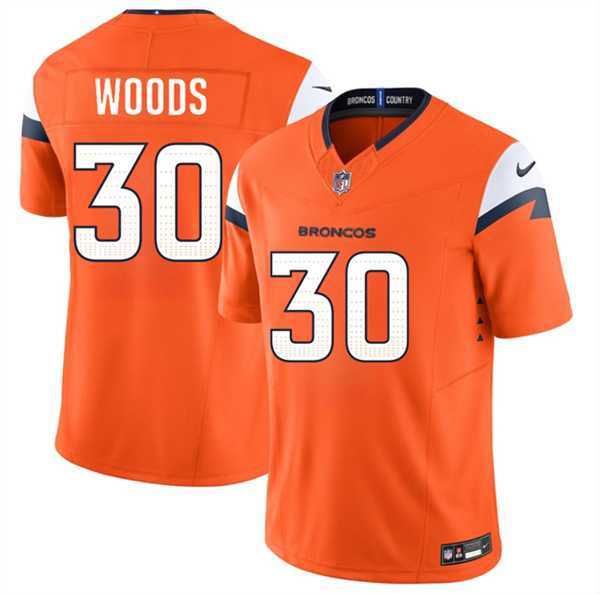 Mens Denver Broncos #30 Mike Woods Orange 2026 F.U.S.E. Vapor Limited Stitched Jersey Dzhi->denver broncos->NFL Jersey
