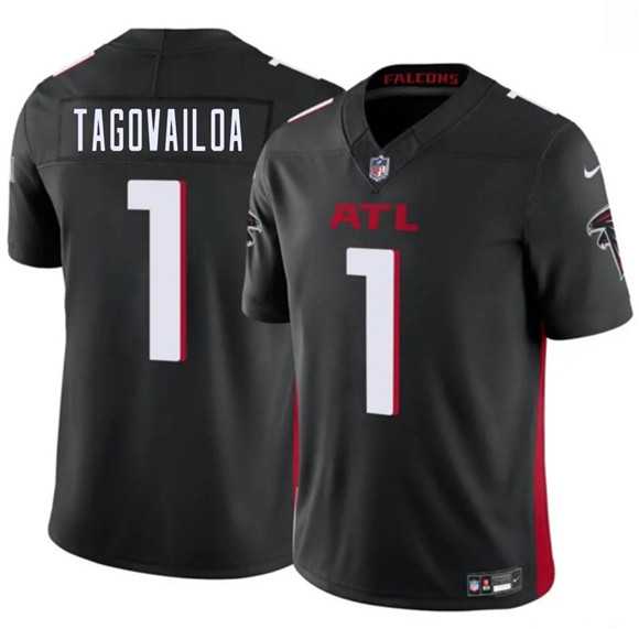 Mens Atlanta Falcons #1 Tua Tagovailoa Black 2026 F.U.S.E. Vapor Untouchable Limited Stitched Jersey Dzhi->atlanta falcons->NFL Jersey