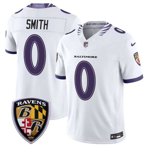 Mens Baltimore Ravens #0 Roquan Smith White 2026 F.U.S.E. Vapor Limited Stitched Jersey Dzhi->baltimore ravens->NFL Jersey